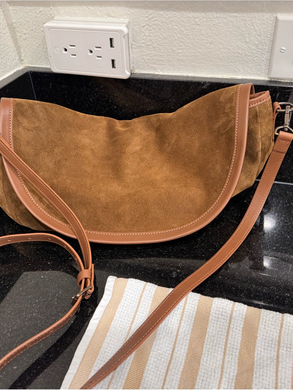 Parker Thatch Arc Bag in desert suede